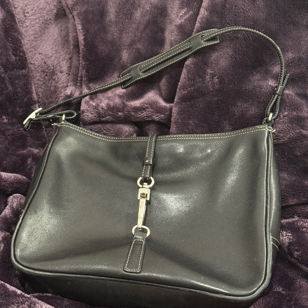 Coach Black Leather Shoulder Bag